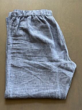 Coldwater Casual Lightweight Linen-Blend Pants — Slate Blue